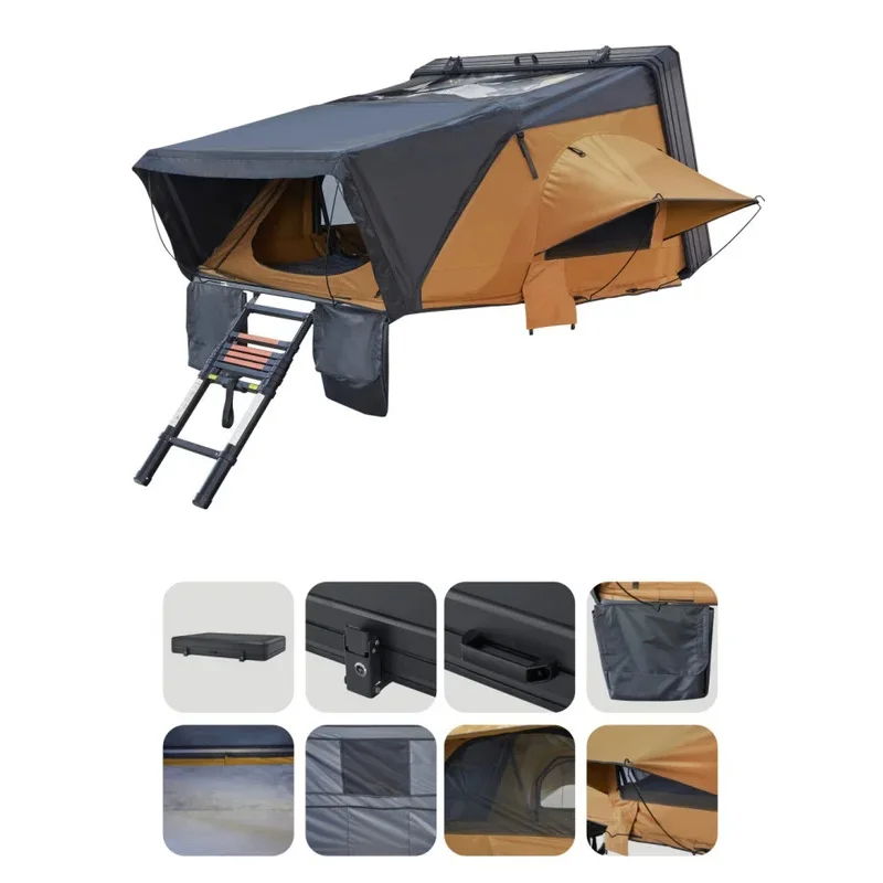 ODM Custom Foldable Top Aluminum Shell - Slim For SUV Truck, Car Roof Tent LOGO Print Bulk