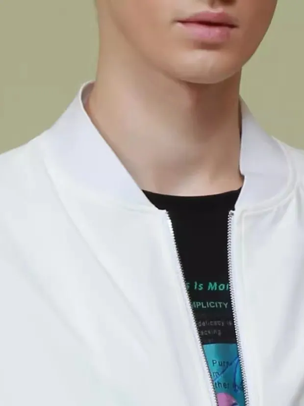 

Sli Pure Color Comfortable Men's Jaet Q9F007 Spring Summer Faionable Busin Casual ort Sve Stand Collar