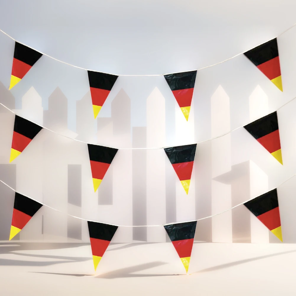 10m Germany Pennant Fade-Resistant Germany Bunting Flags Germany String Banner for Festival Party Holiday