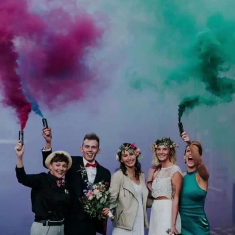 الملونة المحمولة أنبوب الدخان التصوير الدعامة مرحلة الحفلات جو الديكور الزفاف عيد ميلاد مهرجان الاحتفال العرض