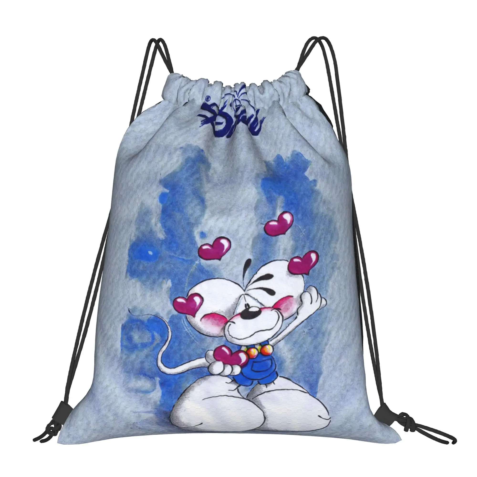 

Мультяшные мешки-рюкзаки D-Diddl Rat с завязками, спортивные рюкзаки, сумки для спортзала, водонепроницаемые мешки на шнурках для бега