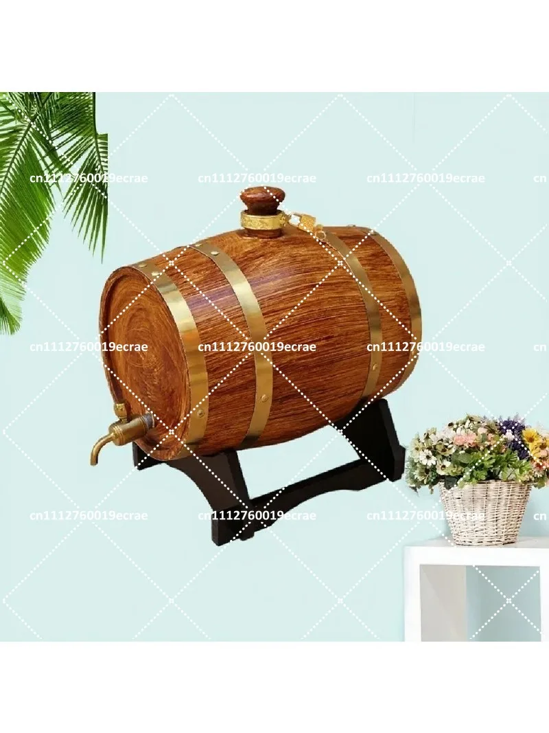 Oak Barrel with Stainless Steel Inner Liner for Home Decor