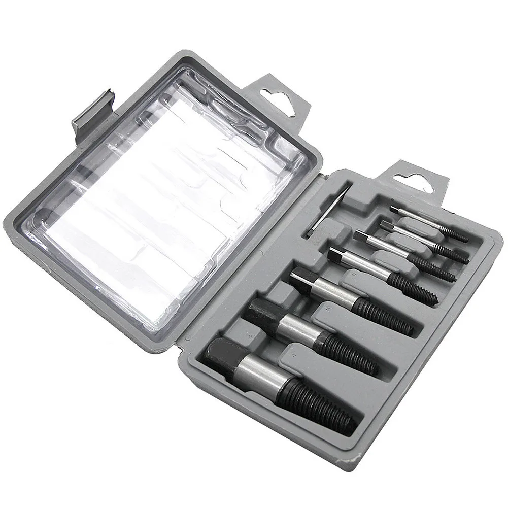 8Pcs Screw Extractor Drill Bit Slip Tooth Remover Broken Bolt Damaged Screw Tube Fitting Extractor Hand Power Repair Set