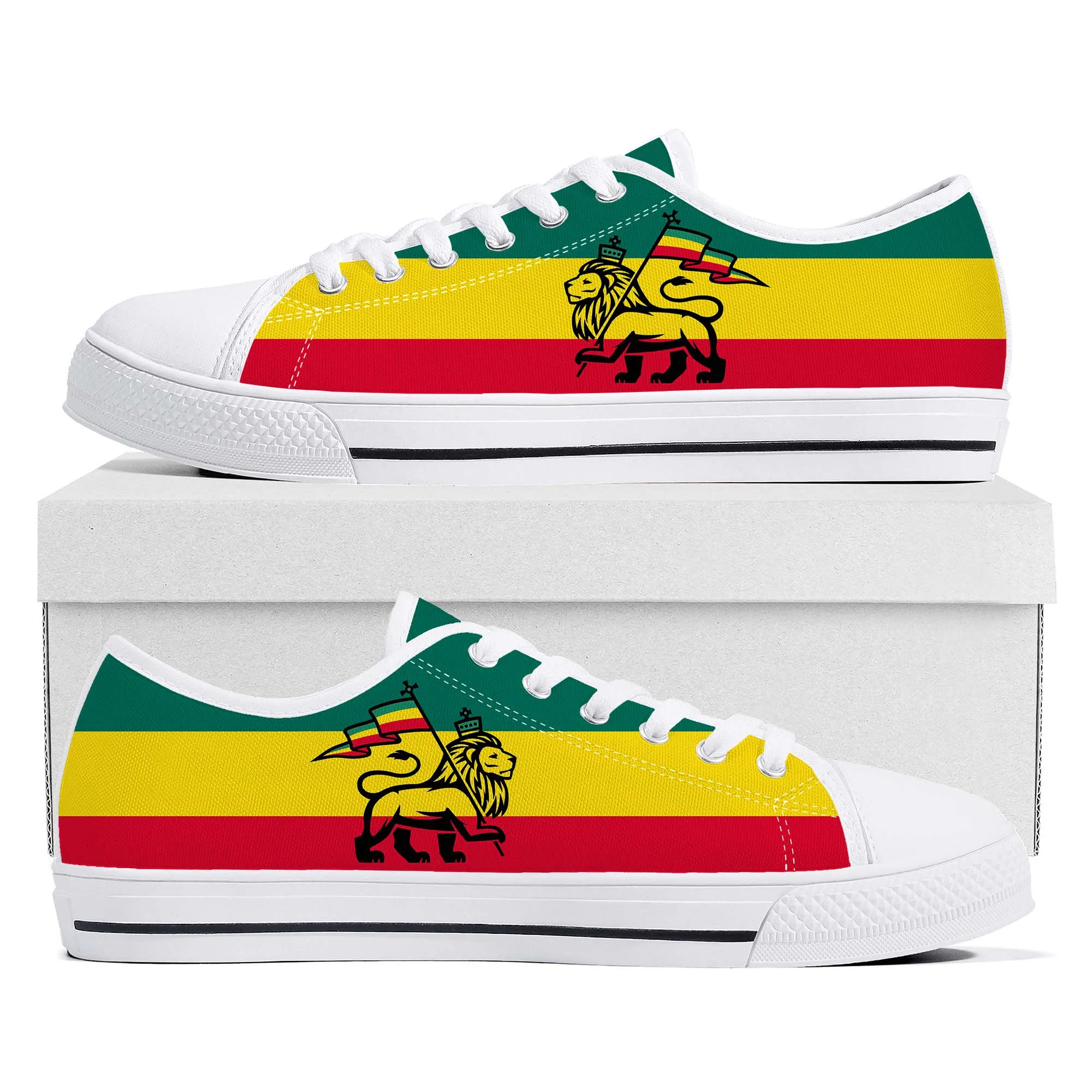 Reggae Rastafarian Rasta Rastafari Lion Of Judah Low Top Sneakers Mens Womens Teenager Canvas Sneaker Casual Shoes Custom Shoe