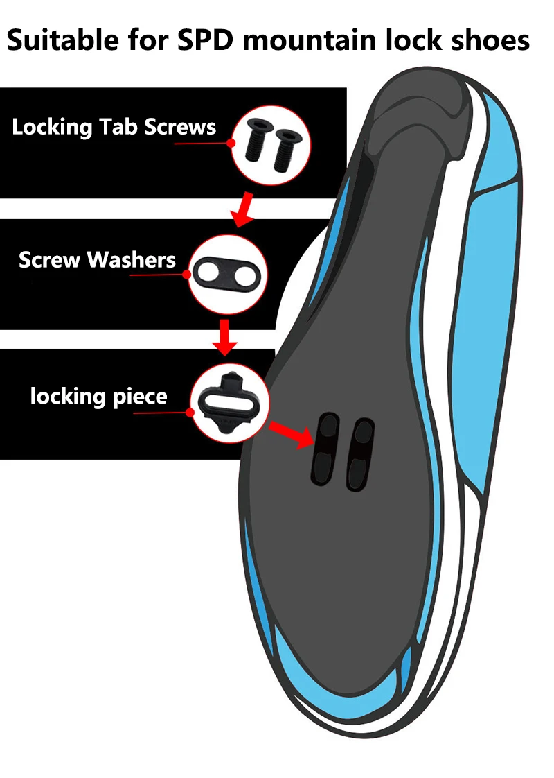 RACEWORK MTB Fahrrad-Sperrpedal für SPD-System, doppelt selbstverriegelnd, Nylon-Chrom-Molybdän-Stahlkern, rutschfest, Clipless-Fahrradteil – Detail 7