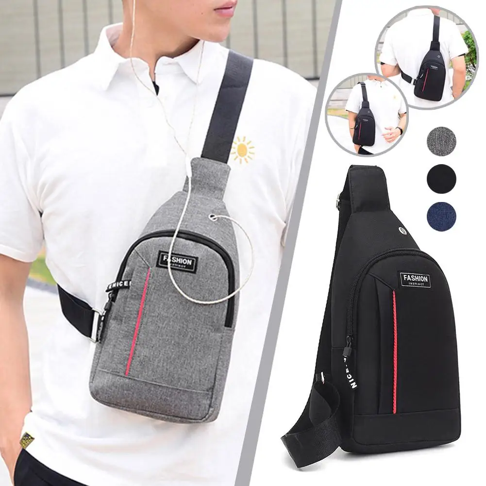 

Portable Men's Casual Shoulder Bag Crossbody Bag On Shoulder Portable Travel Sling Bag Pack Messenger Pack Chest Bag