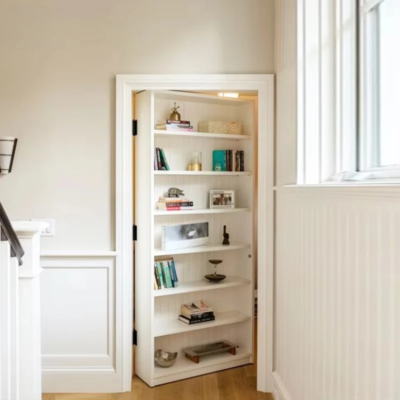 Modern Residential Interior Bookshelf Door Design Invisible Chamber Solid Wood Bookshelf Door Hidden Bookcase Door
