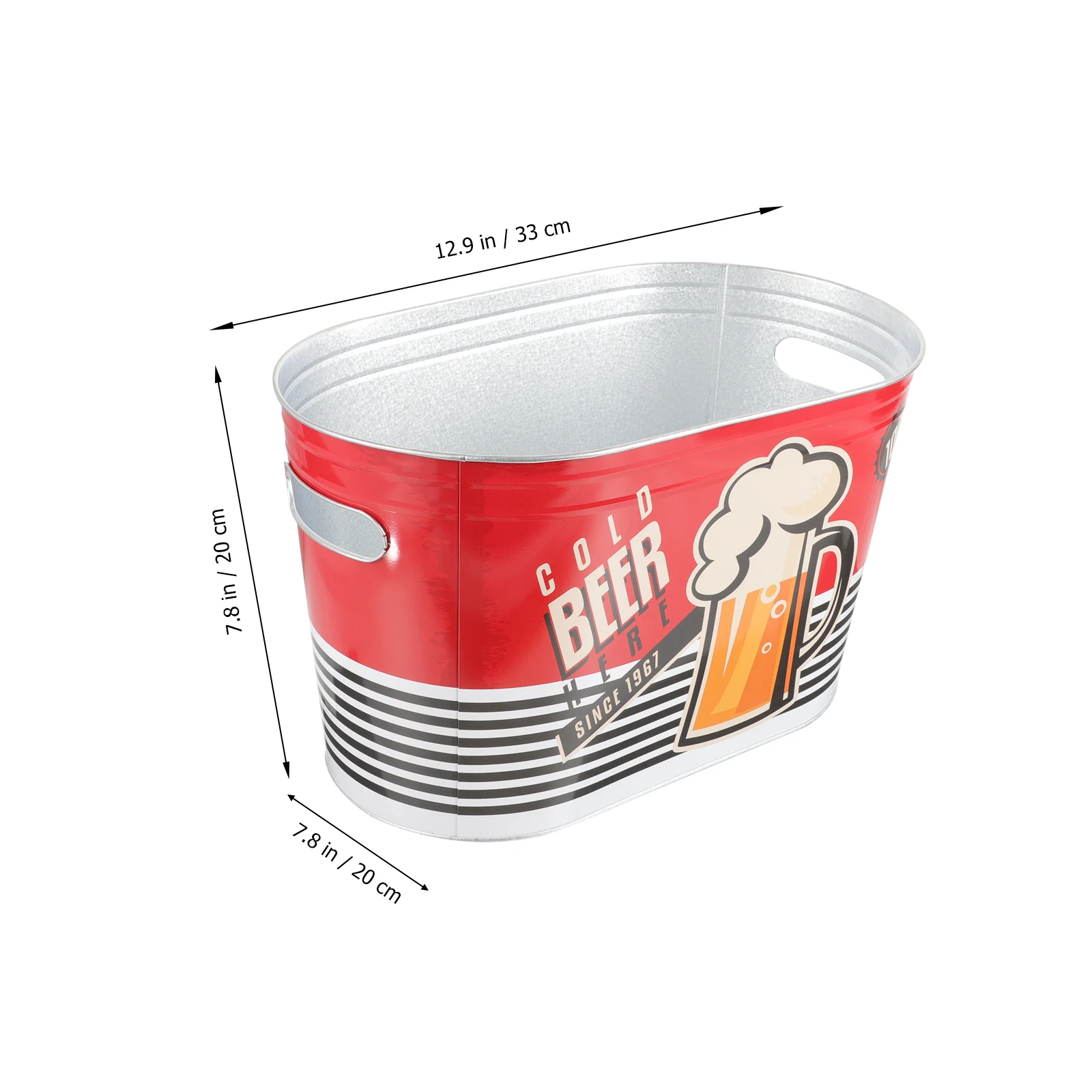 

Thickened Metal Cube Bucket For Beer Wine Oval Ice Bucket Bar Hotel Ktv Use Large Opening Iron Ice Container