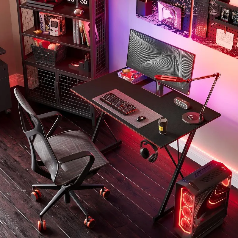 Gaming Desk 32 Inch PC Computer Desk, Home Office Desk Table Gamer Workstation, Simple Game Table, Black