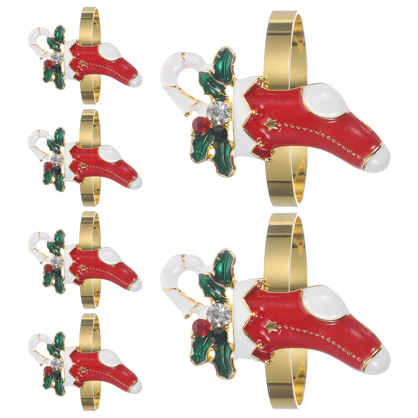 

6Pcs Festive Christmas Boot Napkin for Dining Table Decor and Special Occasions
