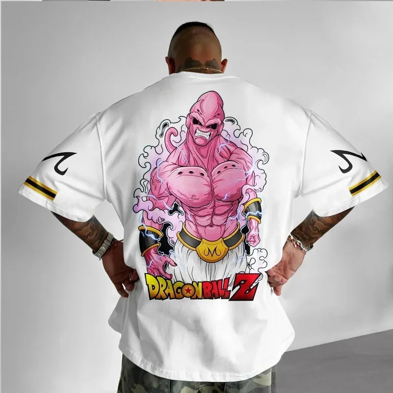 2024 Summer New Anime Dragon Ball Z Majin Buu Classic Printed Men\'S T-Shirt Cosplay Short Sleeve Shirt Casual Fashion Clothing