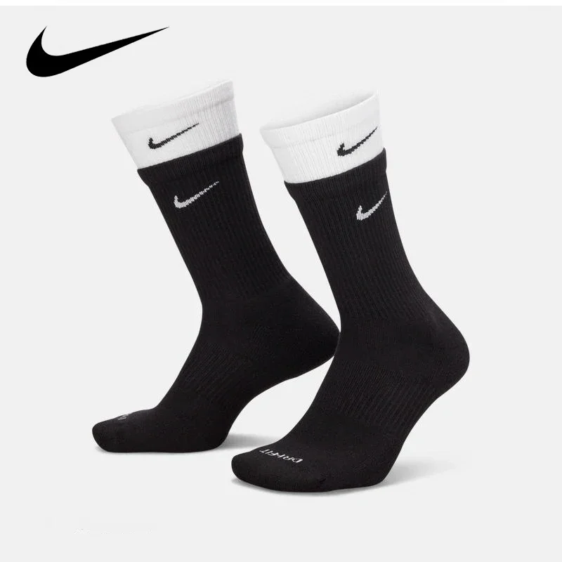 Calcetines altos deportivos Nike Everyday Plus acolchados y acolchados, 1 par, combinación negra S M L DD2795-011