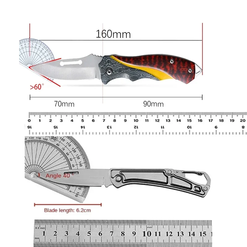 سكين جيب قابل للطي من الفولاذ المقاوم للصدأ، مقشرة فواكه، قطاعة خضراوات، سكاكين مطبخ متعددة الوظائف لأدوات الطبخ المنزلية #6