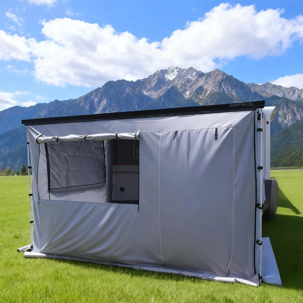 Wholesale RV awning wall kits, attached room camper van accessories, caravan awning tent