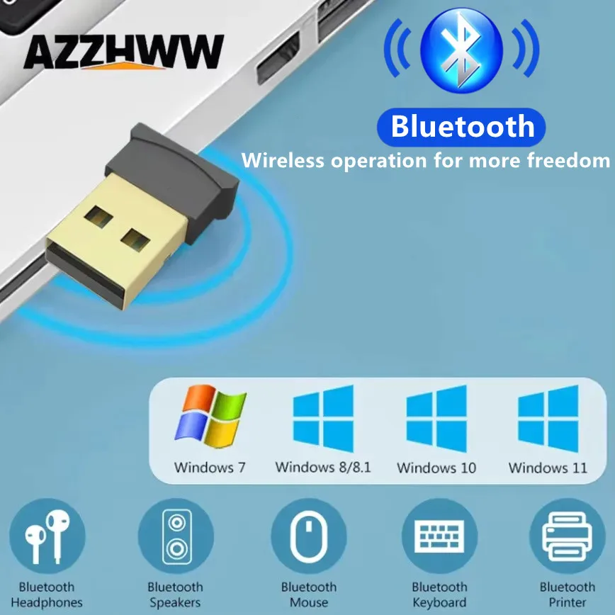 Wireless USB Bluetooth Adapter Dongle USB Bluetooth 5.4/5.3/5.1/5.0 Audio Receiver Transmitter for PC Laptop Bluetooth Speaker