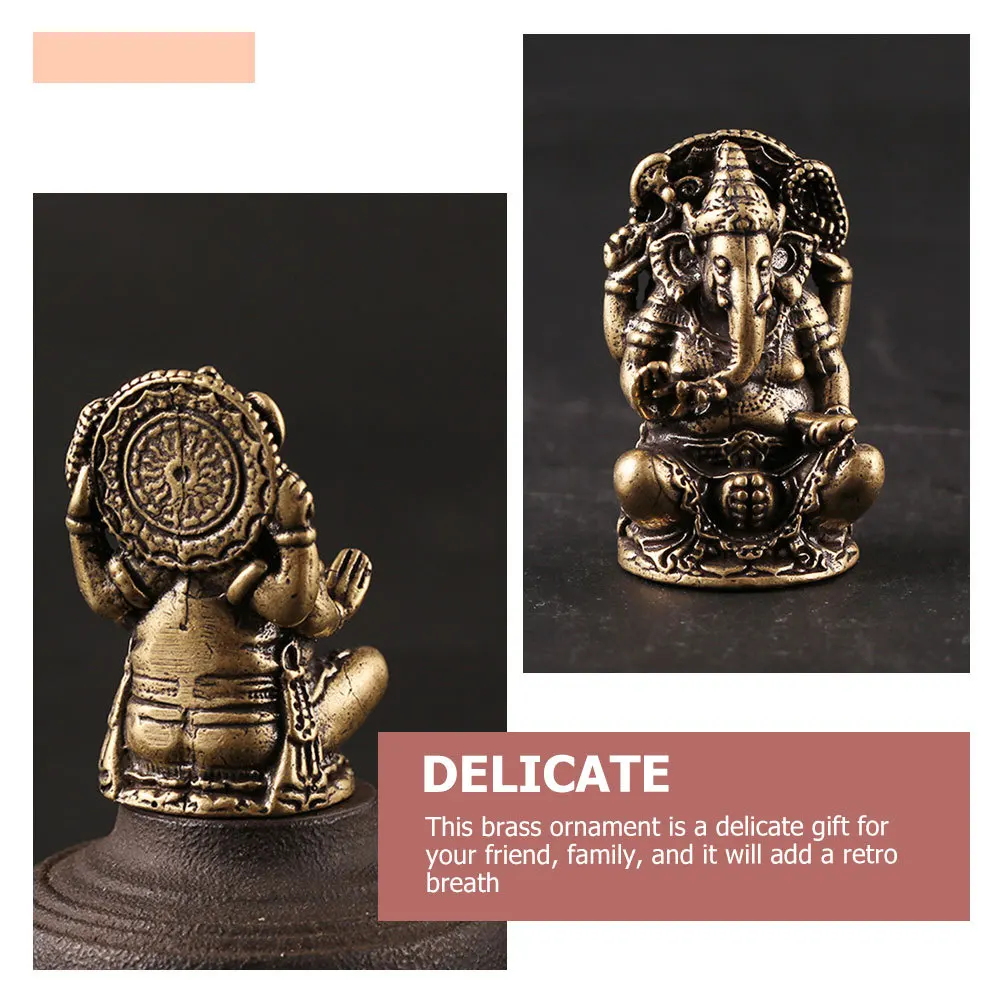 

2Pcs Buddha Statue Retro Brass Desktop Decor Creative Tabletop Ornament Home Decoration Buddhist Sculpture Brass Buddha Statue