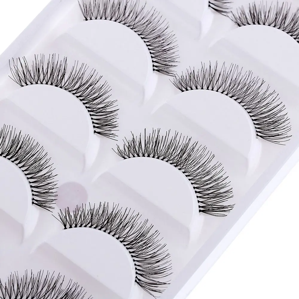 5 คู่ยาวหนาขนตาปลอม Black Eye Lashes Extension Handmade