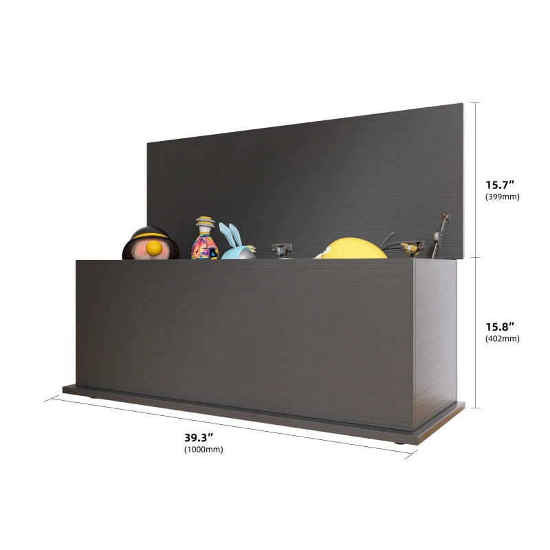 Black Lift Top Wood Box Storage Chest Trunk Entryway Bench Organizer For Home Living Room Bedroom Practical Home Furniture