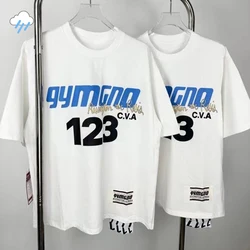 Hip Hop Character Graffiti Oversized T-Shirt Classic Logo Print RRR123 T Shirt High Street White Short Sleeves Tee Tops