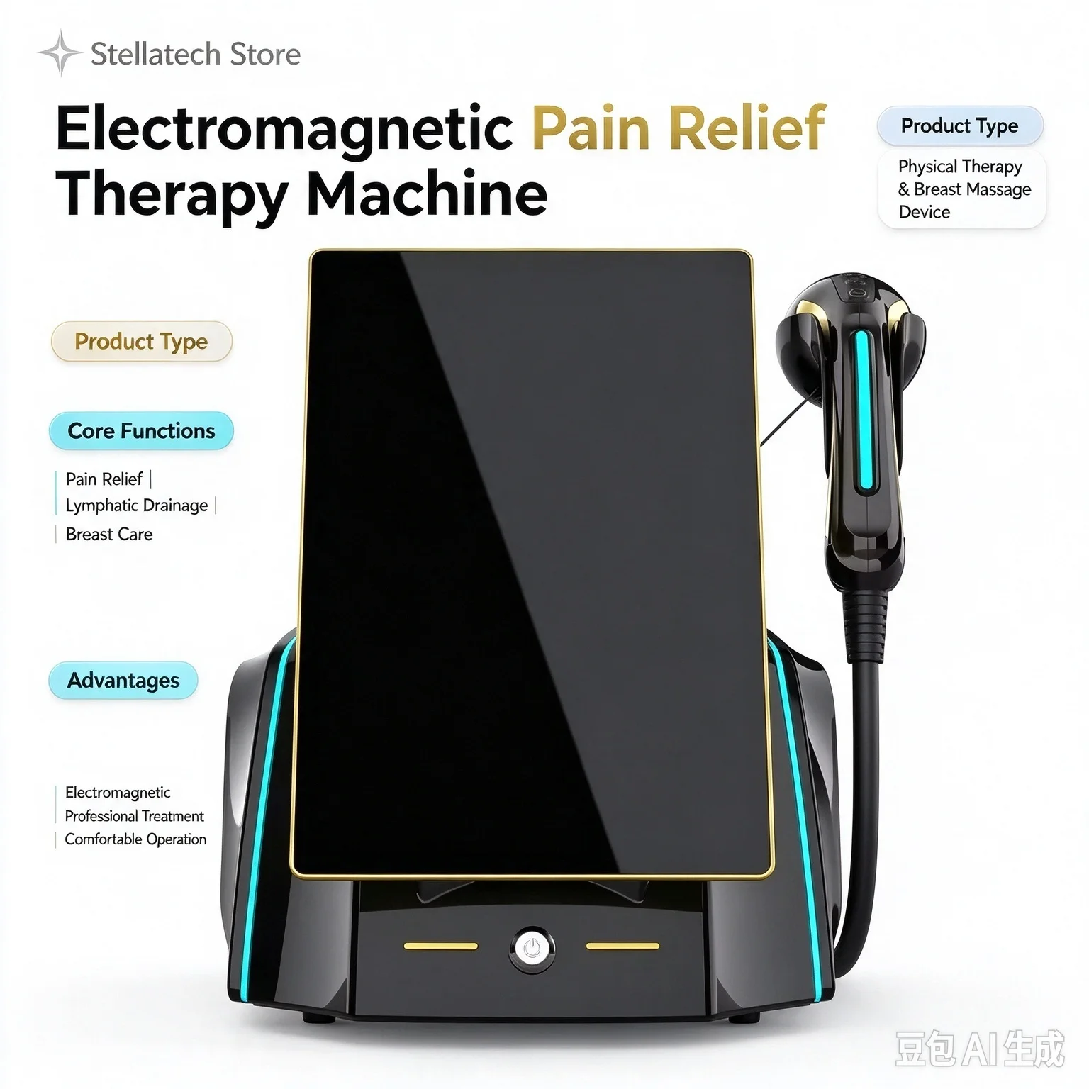 Electromagnetic Pain Removal Breast Massage Physical Therapy Machine Pain Relief Lymphatic Drainage Physical Therapy Machine