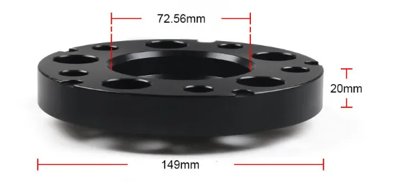 Hub Flange Plate 5x120 72.56mm 15mm/20mm, 2 Pieces Assembled with M14 * 1.25 Screws