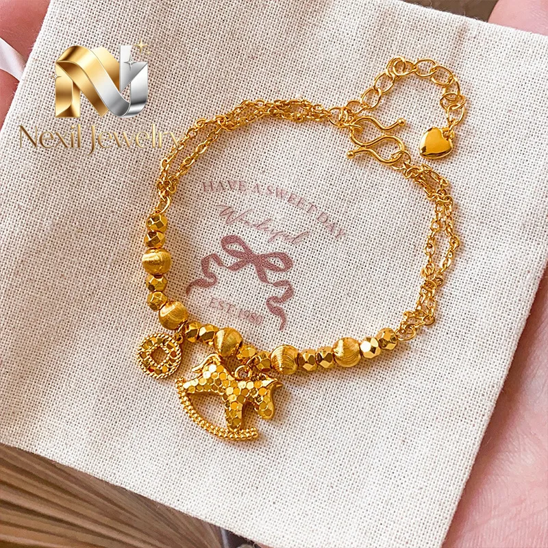 Nexil Jewelry   Nexil Jewelry  Cat's Eye Disco Bead Bracelet Women's 24K Gold AU999 - Colorful cat-eye luster, pure 24K gold,per