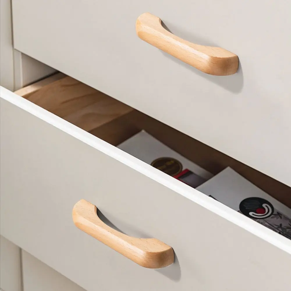 For For Yingdun Natural Wood Cabinet Handle Minimalist Walnut Beech Drawer Knob Bridge Kitchen Furniture Accessories