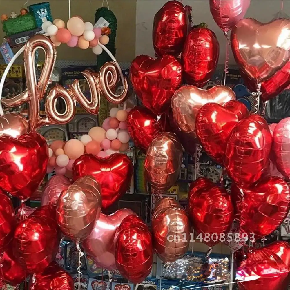 5pcs 5/10/18/24inch/75cm Red heart balloons helium foil globos for Wedding Valentines Day party decor bridal decorations