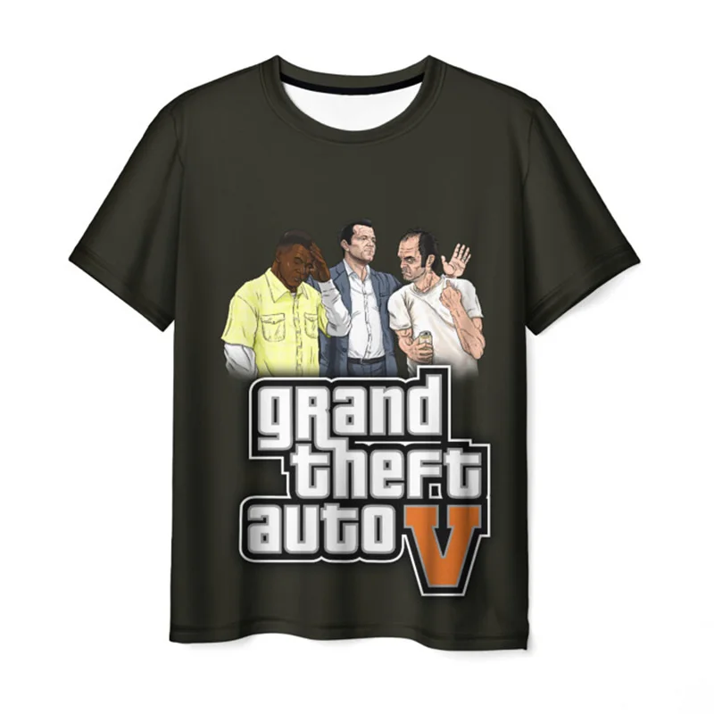 Summer Grand Theft Auto GTA 5 T-Shirts Game 3D Printed Men Women Fashion Oversized Short Sleeve T Shirt Kids Tees Tops Clothing