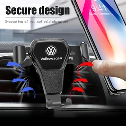 1 szt. Uchwyt samochodowy na telefon grawitacyjny uchwyt samochodowy stojak wentylacyjny akcesoria do VW GTI Polo Passat Tiguan Arteon Touareg Taigo CC