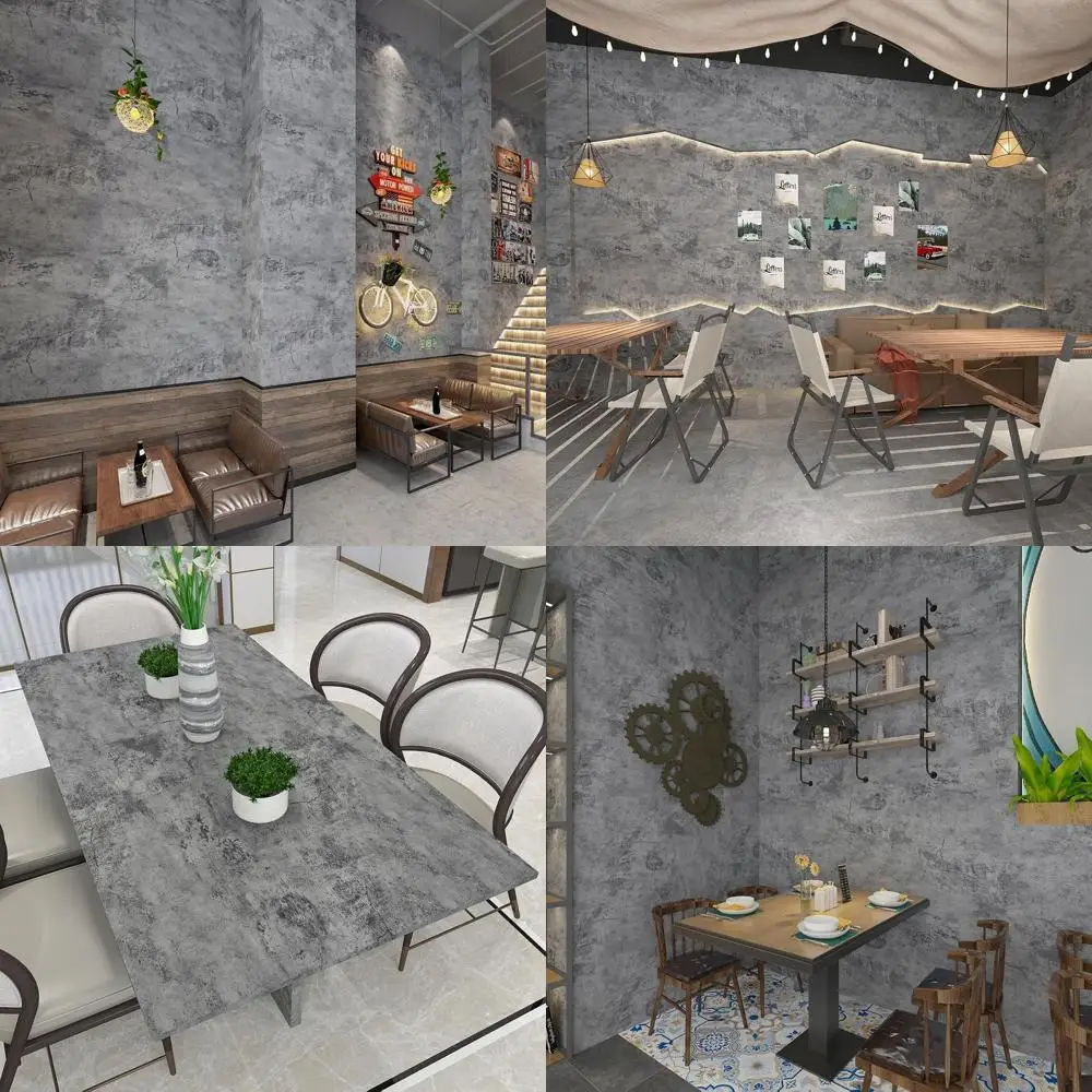 

Современные обои с синей бетонной текстурой, 48x197, промышленный цементный дизайн для домашних стен