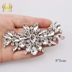 FZD 1 PC Luxury Diamond Beaded Patches for Clothing Shoes Iron on Rhinestone Beading Applique Backpack Accessories Decoration