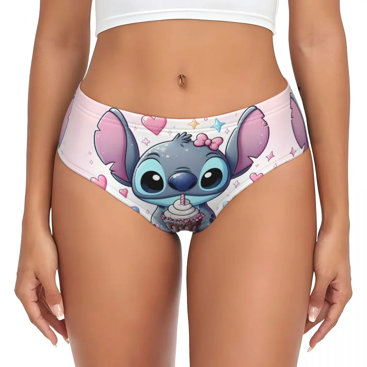 

Женские короткие трусики с рисунком Лило и Стич на заказ, женское дышащее нижнее белье Kawaii в стиле аниме, трусы