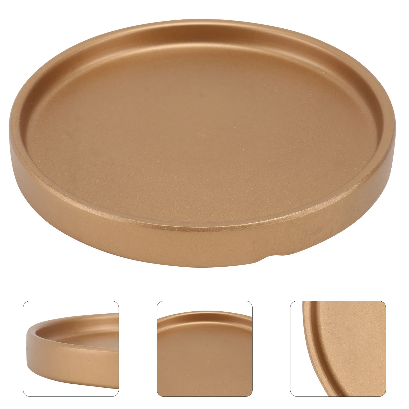 

2Pcs 15x15x1.8cm Flowerpot Drip Tray Premium Ceramic Flat Bottom Non-Slip Plant Pot Base Tray for Garden Balcony