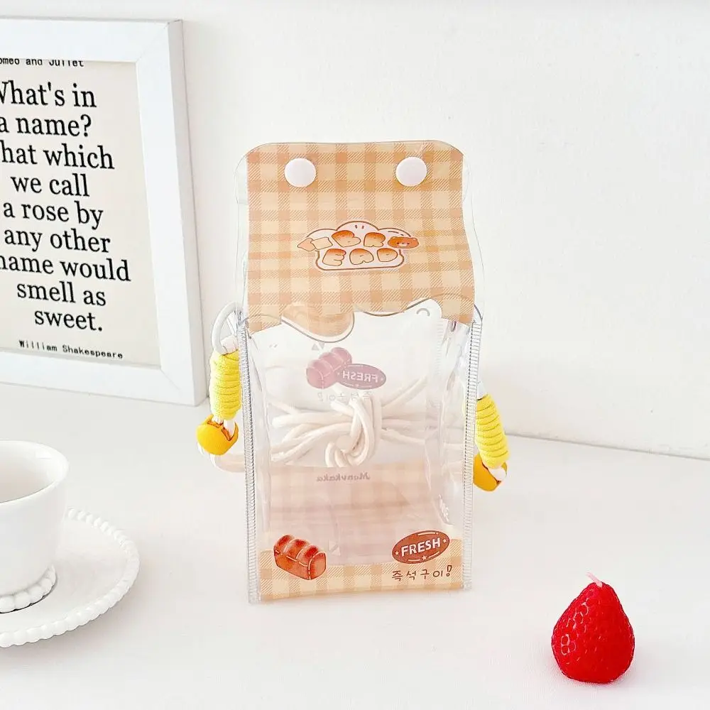 

Badge Holder Cute Milk Display Bag With Lanyard Transparent Carrying Case Cartoon Crossbody Storage Bag Coin Purse