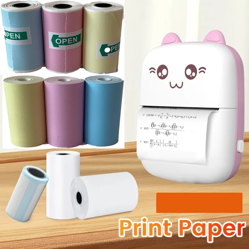 57MM Rolls Mini Printer Thermal Paper Label Sticker Self-adhesive Printing Paper For Mini Printer Kids Instant Print Camera