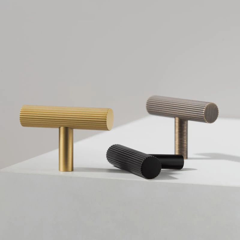 Brass Linear Stripe Furniture Handles Antique Brass Cupboard Wardrobe Dresser Shoe Box Drawer Cabinet T-bar Pulls
