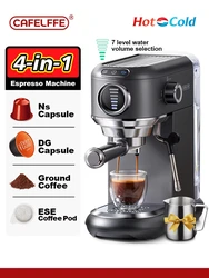 Cafelffe 4in1 Coffee Machine Dolce gusto Nes Capsule Espresso Maker ESE Pod Ground Gift for Lover,Dad,Mom Cafetera304 Cappuccino