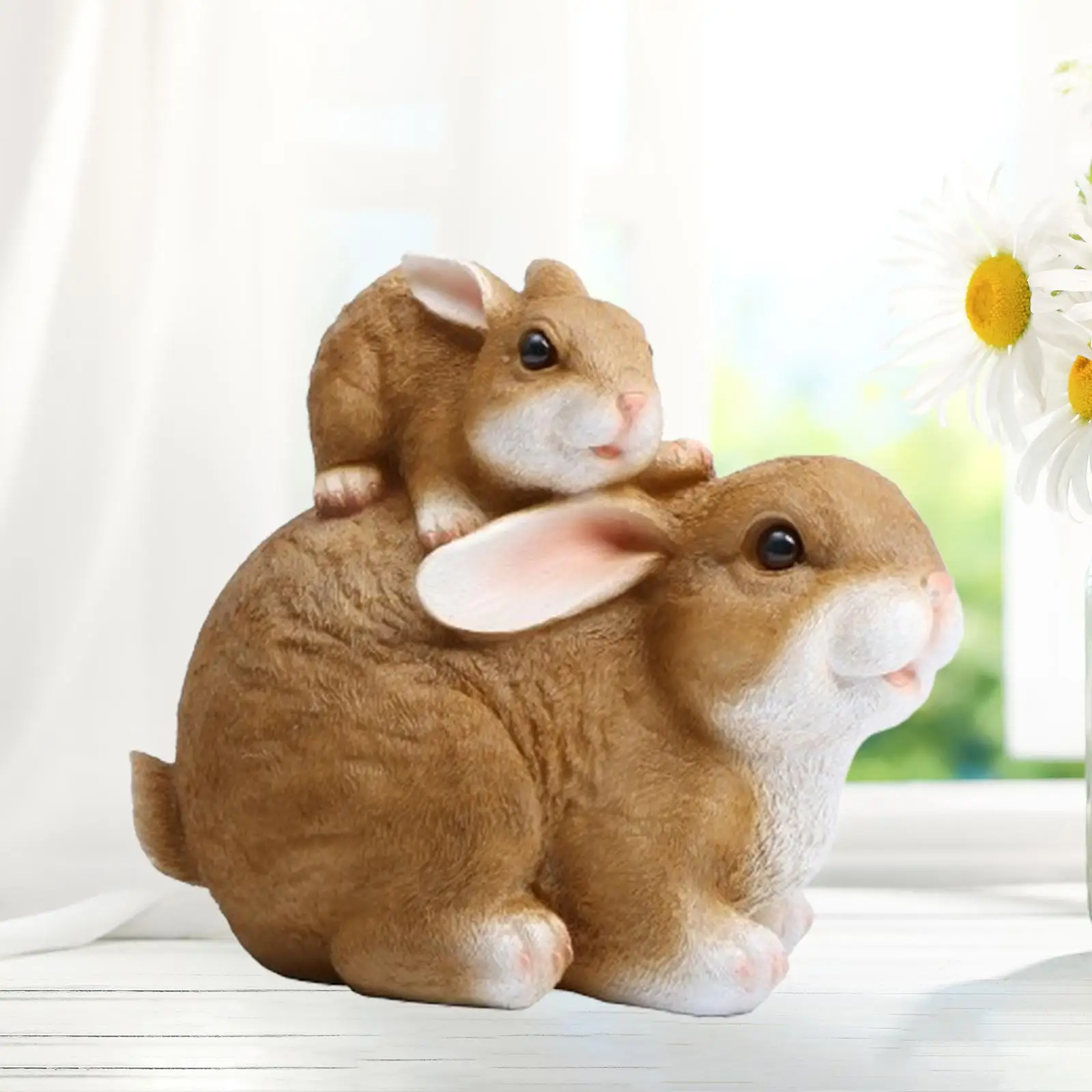 

Rabbit Statue Decor Rabbit Ornament Cute Resin Holiday Decoration