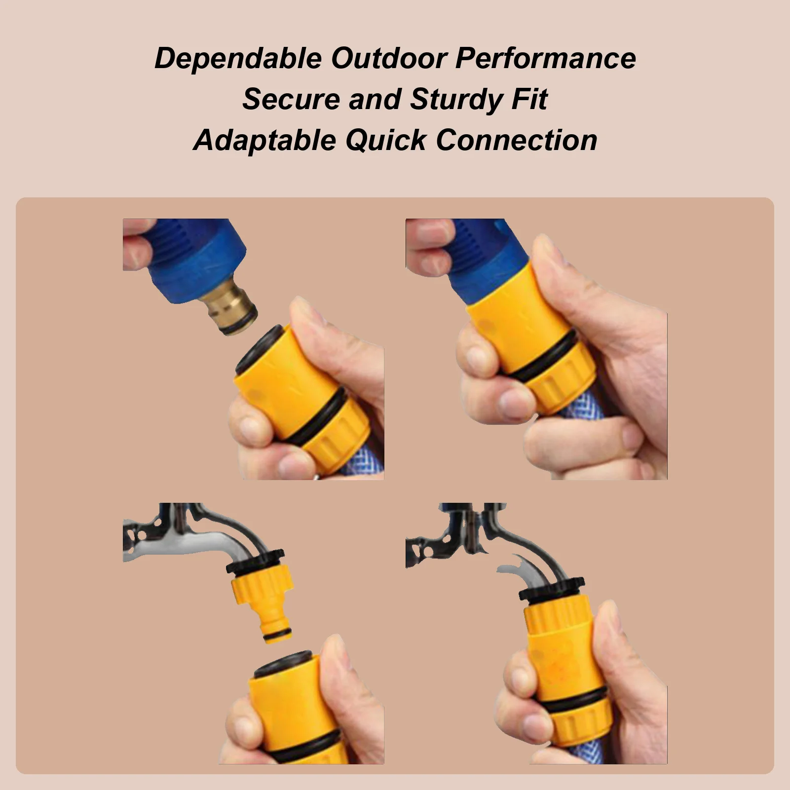 

Water Hose Connector 1/4 Inch Garden Hose Quick Connect Fittings Coupler Adapter Weather Resistant Connector For Pool Car