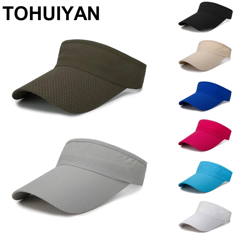 

2023 New Visor Hat For Men Spring Summer Breathable Mesh Sun Cap Casual Women Adjustable Sunscreen Hat UV Protection Sports Caps