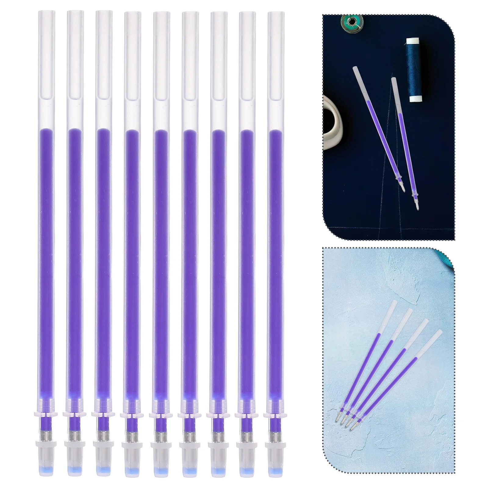 

100Pcs Fabric Marking Pen Refills Heat Erasable Blue Ink Fine Tip for Sewing Quilting Embroidery Dressmaking Temporary Pattern