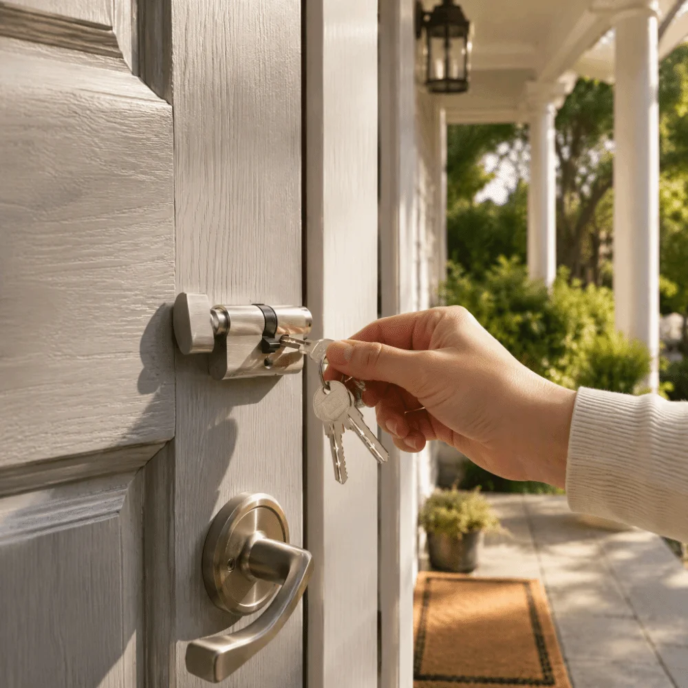 Precise Copper Door Lock Cylinder with 3 Keys Silver Door Lock Core Home Door Lock Home Lock Component Replace