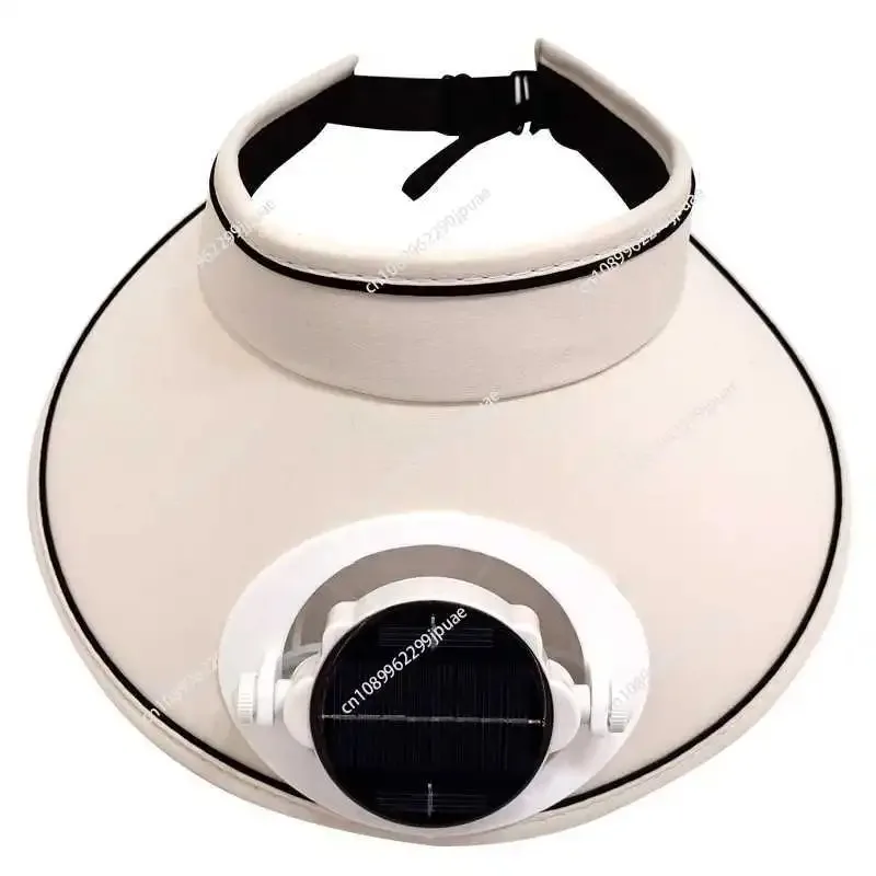 Summer Solar Powered Fan Hat Empty Top Sun Hat Wide Brim Outdoor UV Protection Cap For Men Women Fishing Travel Daily Wear