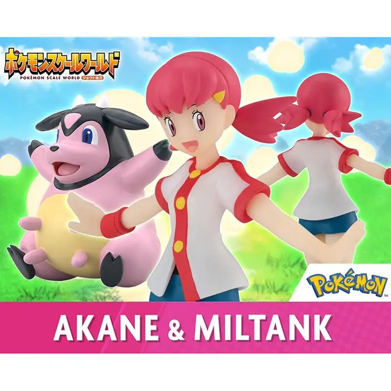 

Подлинная Bandai Pokemon Shokugan Scale World Johto Region Goldenrod Gym Whitney Miltank Аниме Фигурка Модель Игрушки Подарок