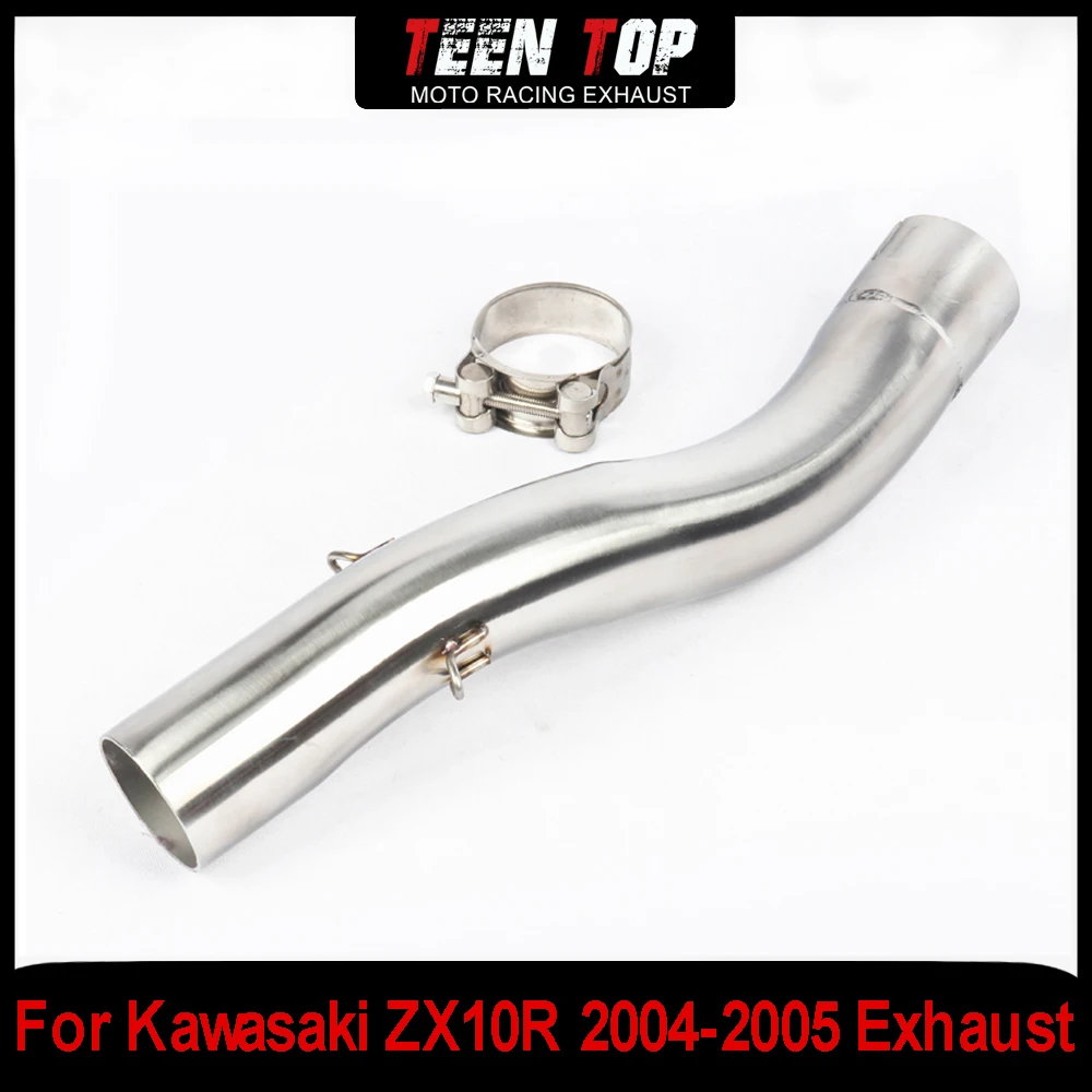 For Kawasaki ZX10R Middle Link Pipe ZX-10R 2004-2005 Stainless Steel Motorcycle Escape Exhaust Connection Pipe Hight Quality