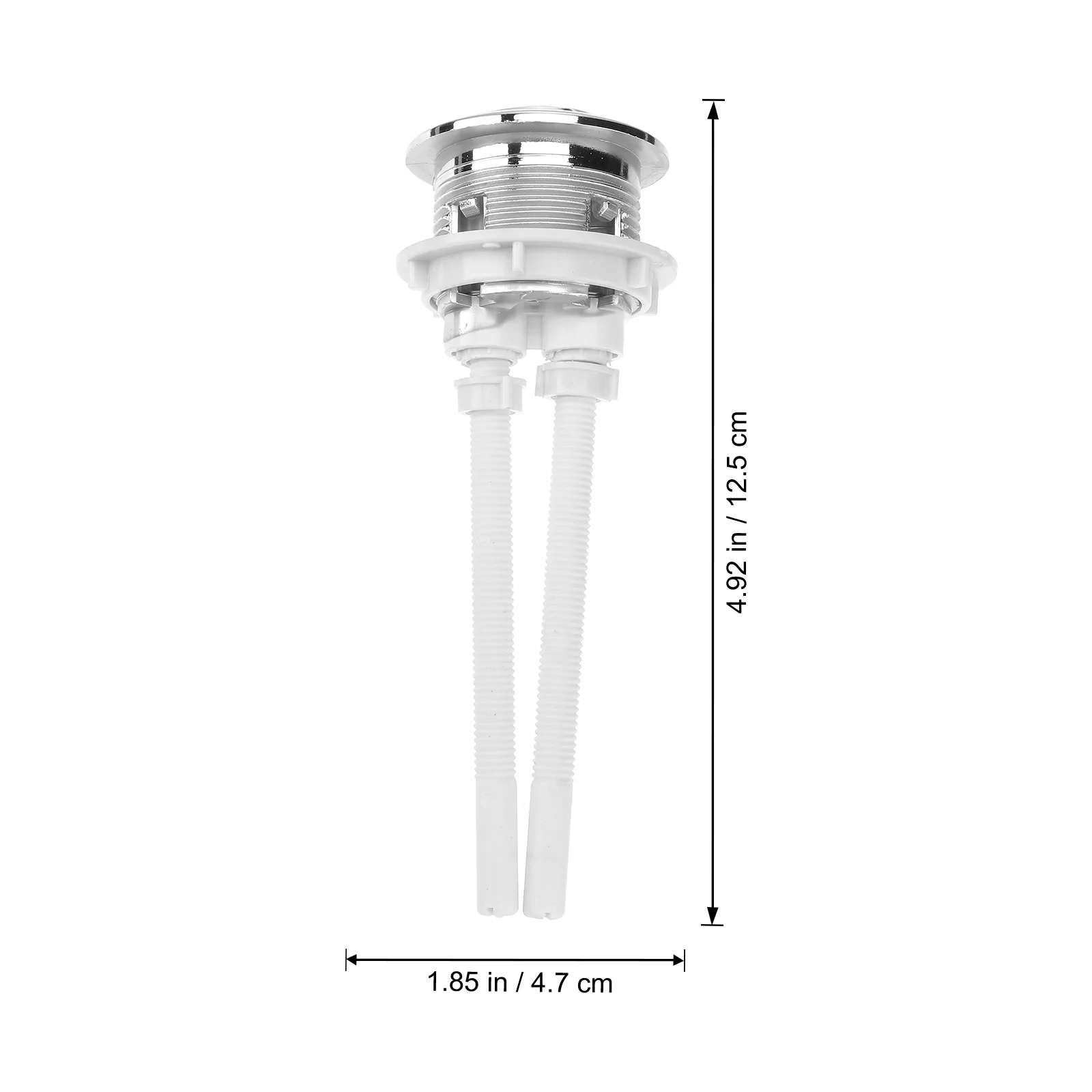 Galvanoplastia Válvula De Tanque De Água, Poupança De Água Rod, Dual Flush, Botão De Cabeça Redonda, Acessórios Do Banheiro, 38mm