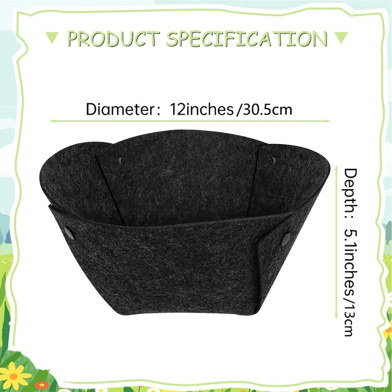 

4pcs Half-round Portable Fabric Plant Pot Pads Felt Basket Lining Outdoor Flowerpot Accessories Garden Liner