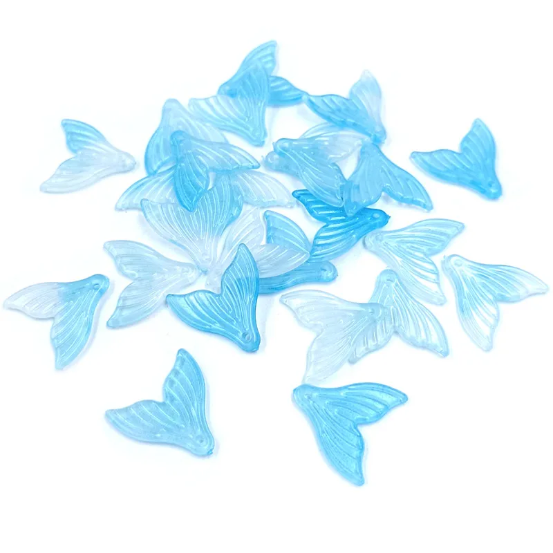 20pcs Creative Fishtail Gradient Beads for DIY Jewellery Making