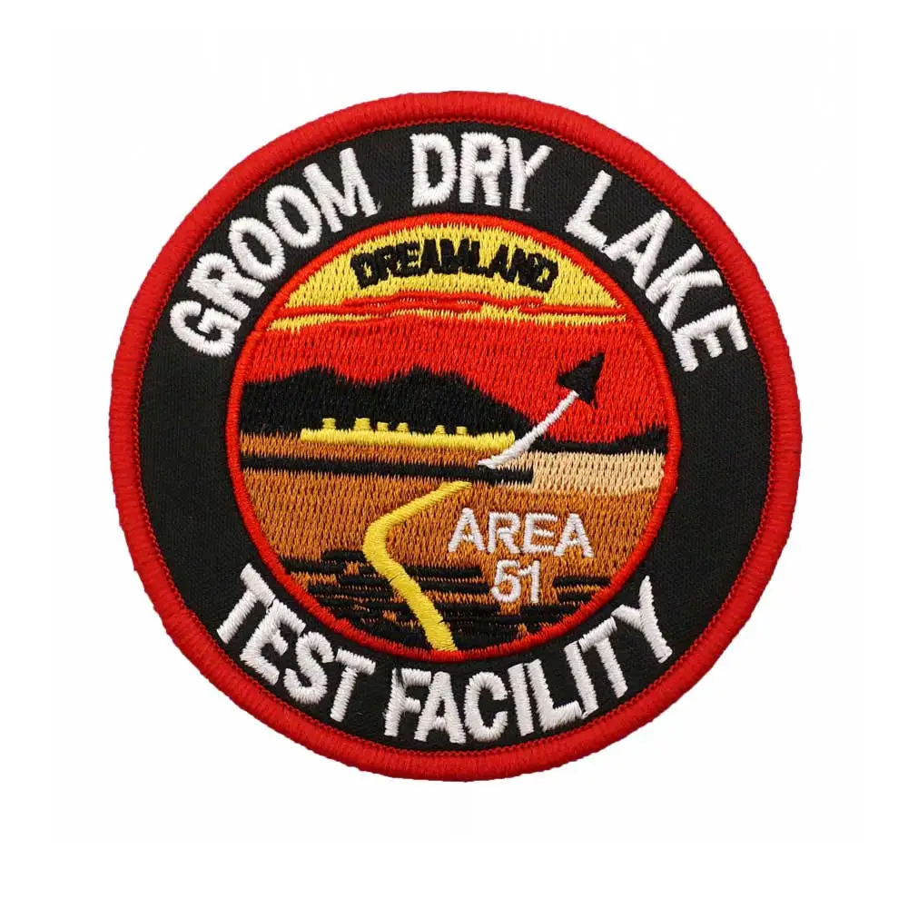 GROOM DRY LAKE  TEST FACILITY embroidery patch Hook & Loop Sew on Embroidery Military Badge